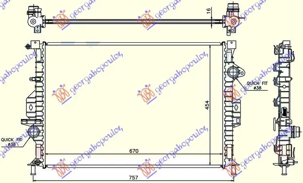 HLADNJAK MOTORA ZA SVE MODELSE BENZIN/DIZEL (MAN) (670x454x16) (NISSENS)