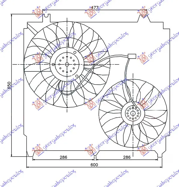 VENTILATOR (DUPLI) KOMPLET (BENZIN/DIZEL) (HALLA TIP)