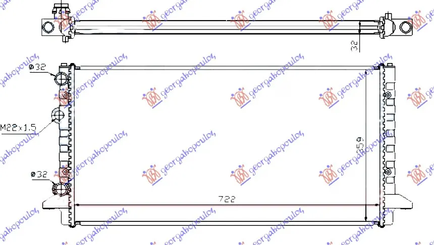 HLADNJAK MOTORA BENZIN/DIZEL (AUTO) (72x37) (NRF)