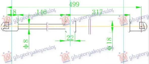 AMORTIZER GEPEK VRATA 5 VRATA (500L-660N)
