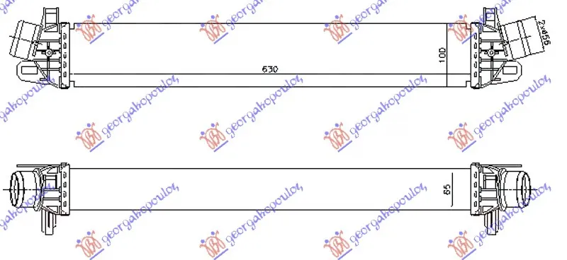 HLADNJAK INTERKULERA 1.4 TB BENZIN - 2.0 JTD DIZEL (630x100x64)