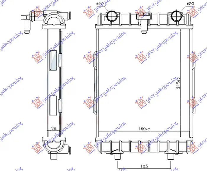 HLADNJAK MOTORA DODATNI 2.0 TFSi S3 BENZIN (215x180x26) (NRF)