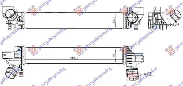 HLADNJAK INTERKULERA 1.5 (225xe HIBRID) BENZIN (585x95x98) (NISSENS)