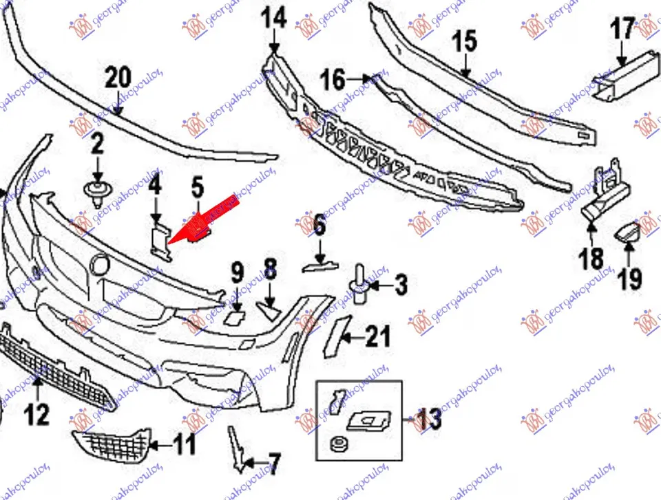 NOSAC PREDNJEG BRANIKA DONJI SREDNJI PLASTICNI (F83 M4)