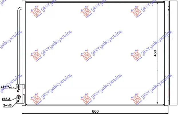 HLADNJAK KLIME BENZIN/DIZEL (&GT/F07) (625x470x16) (BEHR TIP)