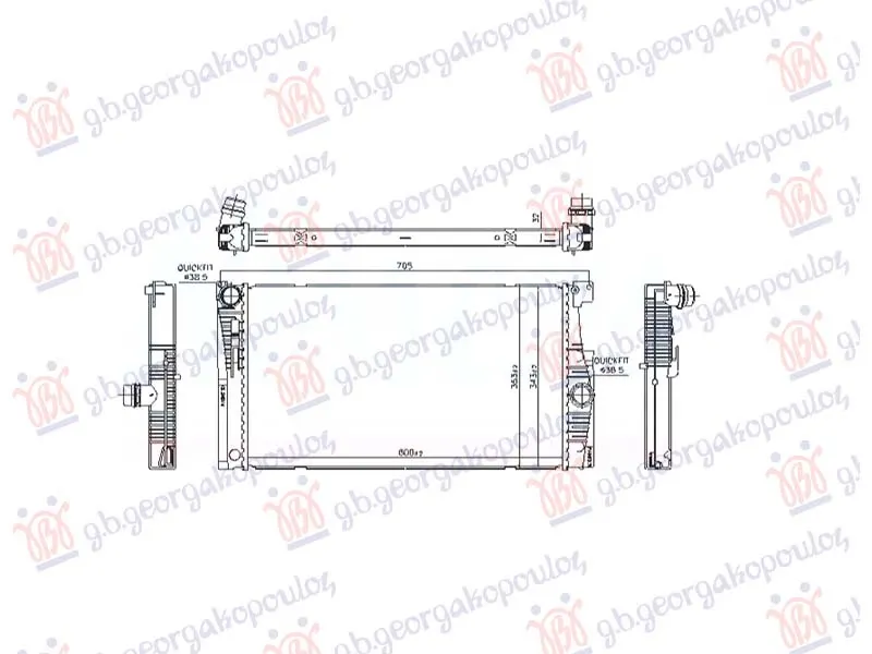 HLADNJAK MOTORA 2.0 BENZIN (600x344x32) (NISSENS)