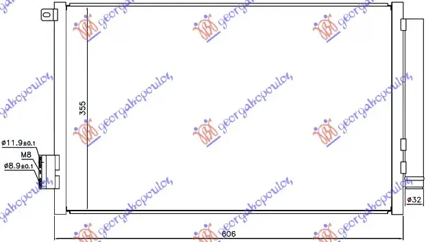 HLADNJAK KLIME 1.4i 16V (570x350x16)