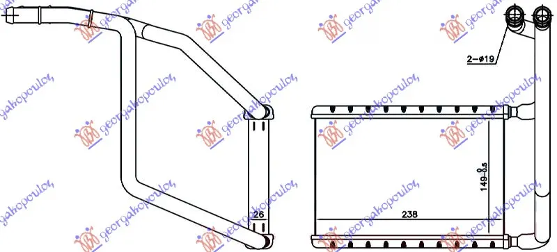 GREJAC KABINE 2.0/2.2 TDCI (149x238x26)