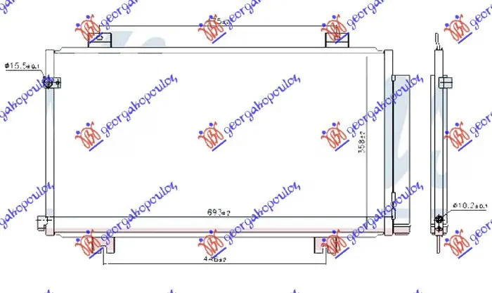 HLADNJAK KLIME 2.0 TIP R BENZIN - 1.6 i-DTEC DIZEL (660x360x12)
