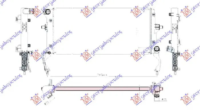 HLADNJAK MOTORA 1.4 T-GDI BENZIN (MAN/AUTO) (650x290x26)