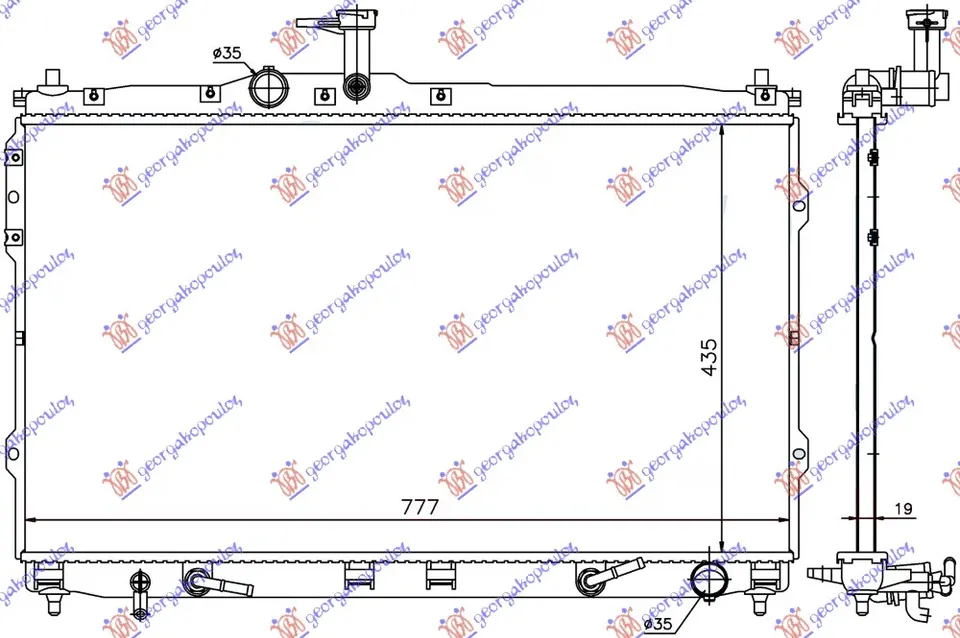 HLADNJAK MOTORA 2.4i BENZIN - 2.5 TDCi DIZEL (AUTO) (435x775x16)