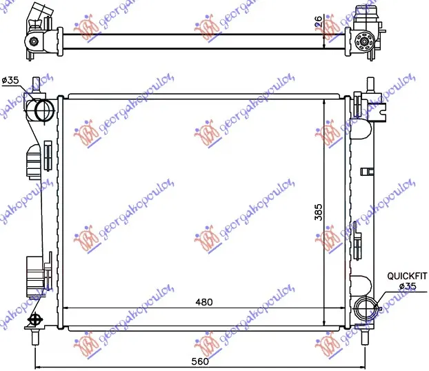 HLADNJAK MOTORA 1.1/1.4 CRDi (MAN) DIZEL (480x385x26) (TURSKA) (NRF)