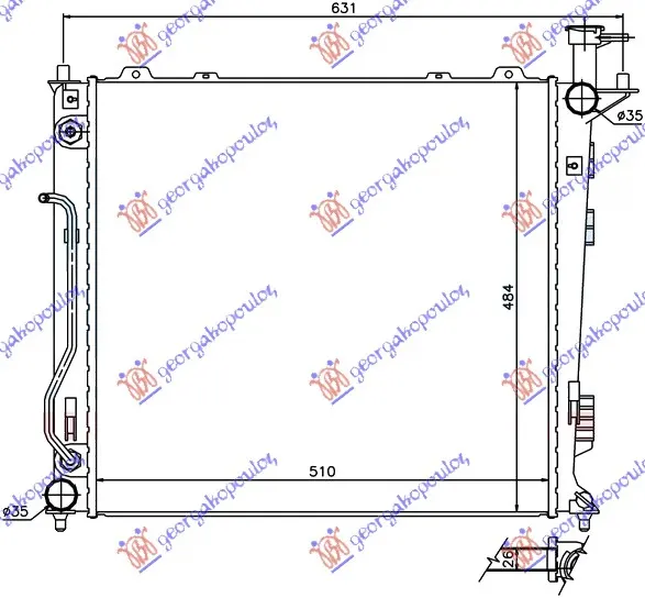 HLADNJAK MOTORA 2.0/2.2 CRDi MAUELNI/AUTO (51x48.3x26) (NISSENS)