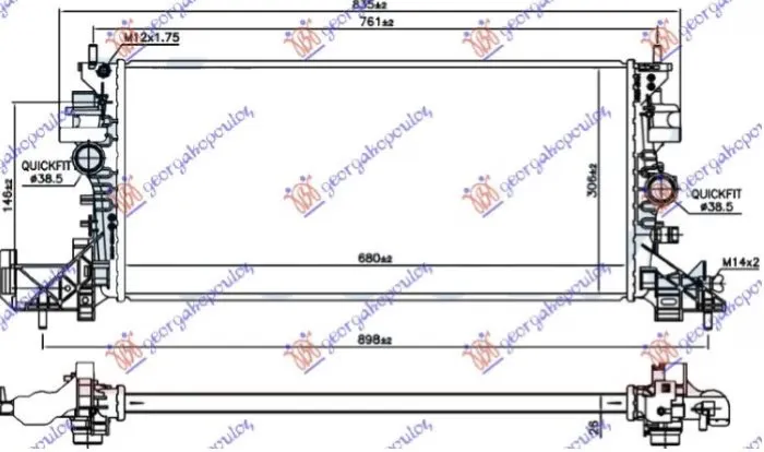 HLADNJAK MOTORA ZA SVE MODELSE BENZIN/DIZEL TURBO (680x305x26) (VALEO/NRF)