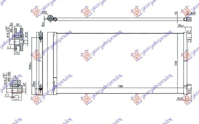 HLADNJAK KLIME 1.6 CDTi (788x356x16)