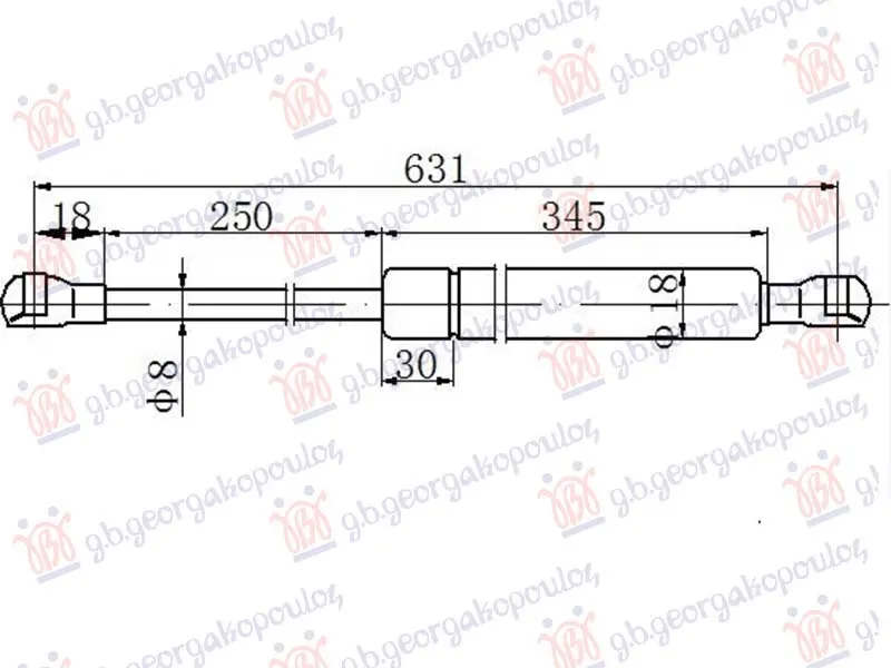AMORTIZER GEPEK VRATA (632.5L-550N)