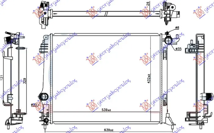 HLADNJAK MOTORA 1.2 Sce-TCE BENZIN / 1.6 dCi DIZEL (540x440x26)