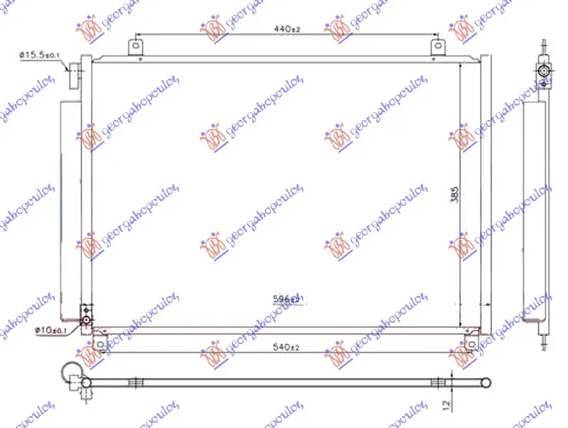 HLADNJAK KLIME 1.0/1.2 I 16v HIBRID BENZIN (565x385x12)