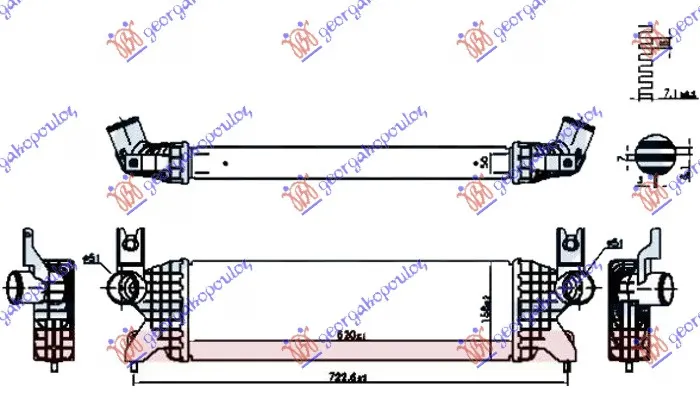 HLADNJAK INTERKULERA 1.0-1.4 TURBO BENZIN (520x160x50)