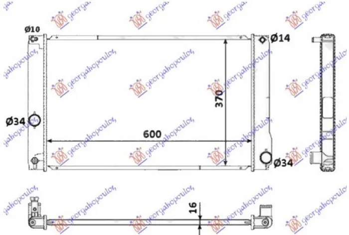 HLADNJAK MOTORA 1.8 HIBRID (AUTO) (60x35x16) (NRF)