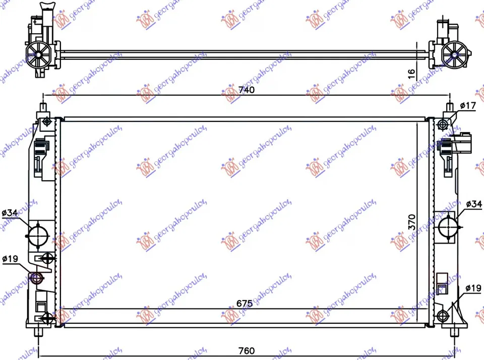 HLADNJAK MOTORA 1.8 HIBRID (675x370) (VALEO)