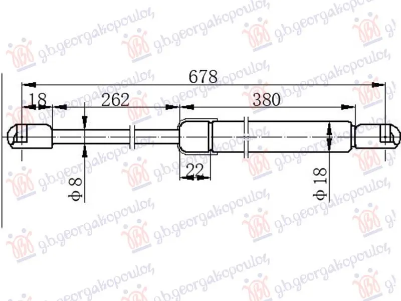 AMORTIZER GEPEK VRATA (678.5L-630N)